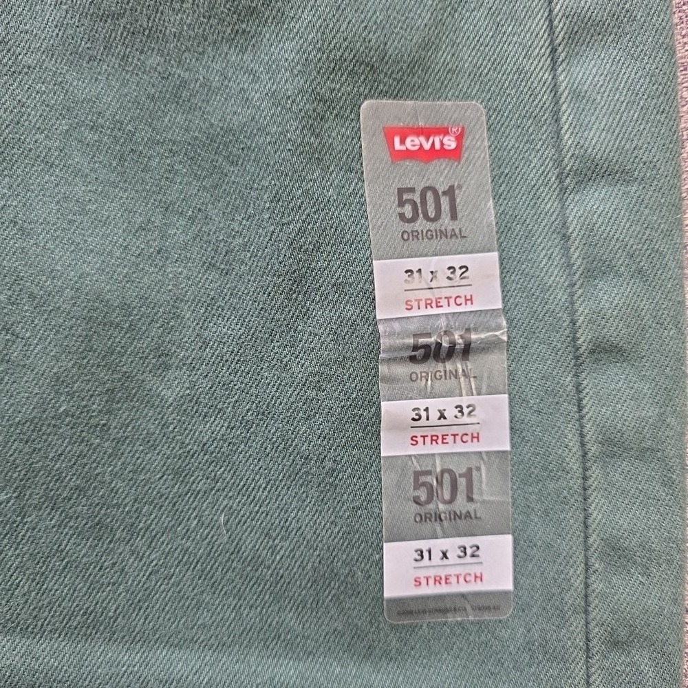 Levis 501 Original Fit Jeans Green 31x32 Straight Leg Button Fly Mens NWT - Picture 2 of 13
